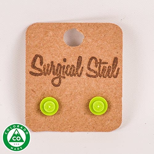 Lime LEGO Round Stud Earrings