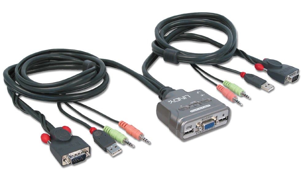 LINDYKVM Switch Compact USB Audio 2 Port