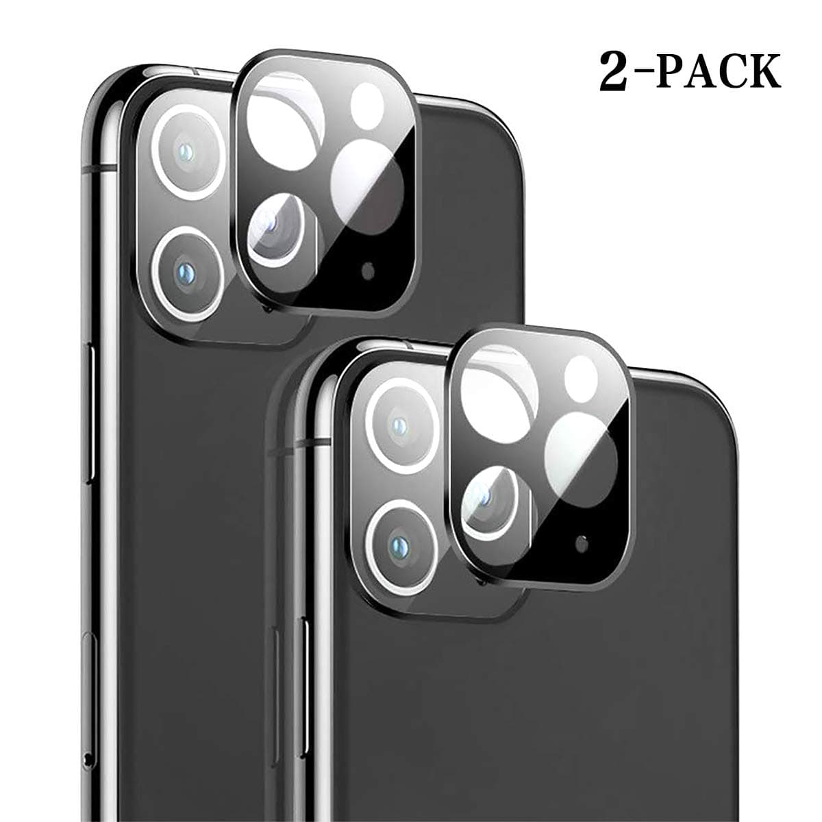 CUOTUO Compatible for iPhone 11 Pro/iPhone 11 Pro Max Camera Lens Protector（2 PACK）,[Easy to Install] [Case Friendly] [Anti-Scratch&Dust] Camera Lens Protector for iPhone 11 Pro/11 Pro Max【Black】
