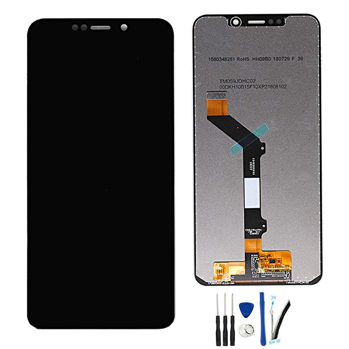 SOMEFUN LCD Screen Replacement Compatible with Moto One XT1941-1 XT1941-3 XT1941-4 5.9" Display Digitizer Touch Screen Assembly [Black no Frame]