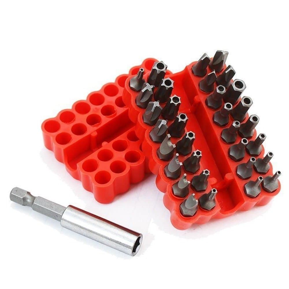 Good concept 33pc Hex Torx Star Spanner Bit Screwdriver Set Proof Tamper Security Holder Rod Tri Torq Wing Magnetic Bits