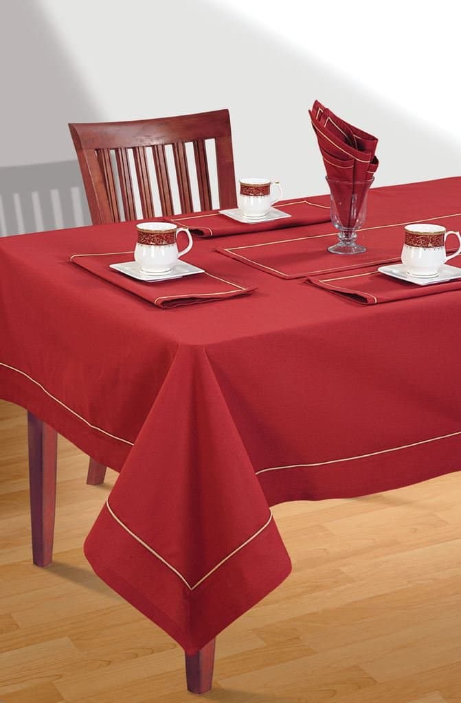 Solretail Scarlet Maroon Rectangular 4 Seater Table Cover
