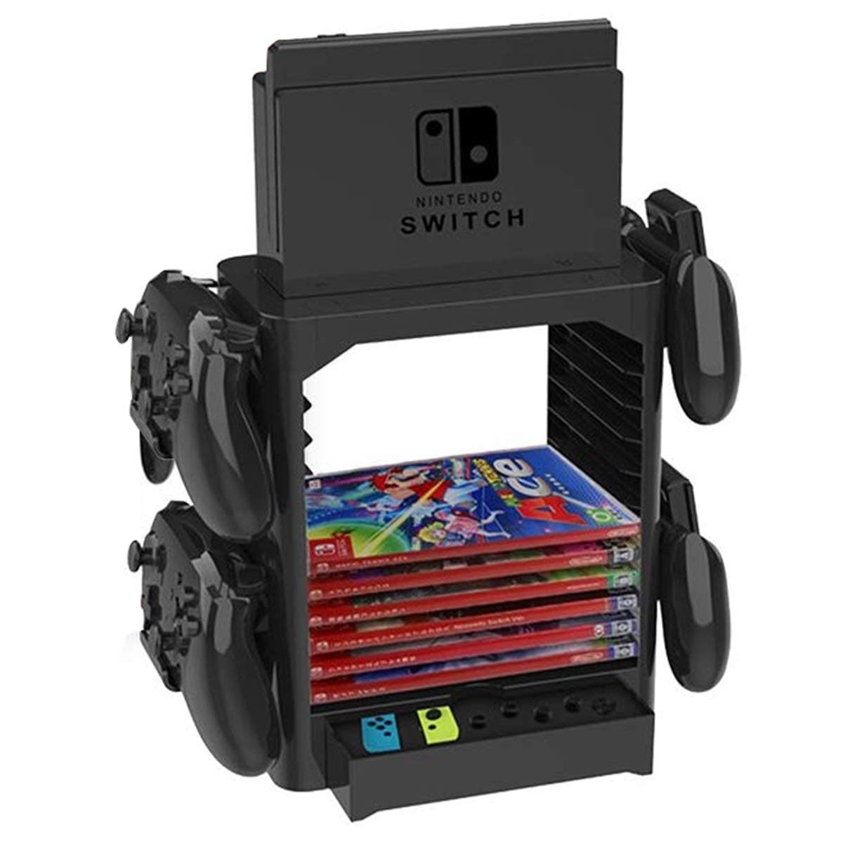 HaiQianXin Multi-Function Game Storage Tower Bracket Storage Holder Stand Shelf Compatible with Switch Disc Console Host Controller