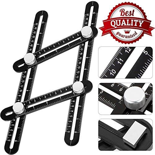 Premium Multi Angle Measuring Ruler Aluminum Angle-izer Template Tool With Metal Knobs I Tools Angleizer Measurement Layout Angles | Wood Tile Flooring