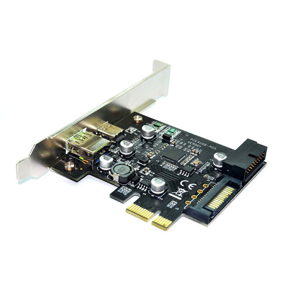 PCI-e to USB3.1 Type-C Riser Card PCIe to USB-C 2.4A Fast Charger with 19PIN Front USB Miner Expansion Adapter 5G PCI-Express