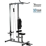 Vanswe LAT Pulldown Machine Low Row Cable Pull Down with Dulex Back Pad and Removable Front Steel Foot Rest