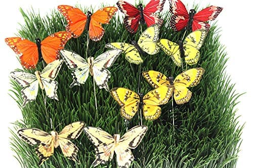 Artificial Feather Butterfly (mix monarch 4'')