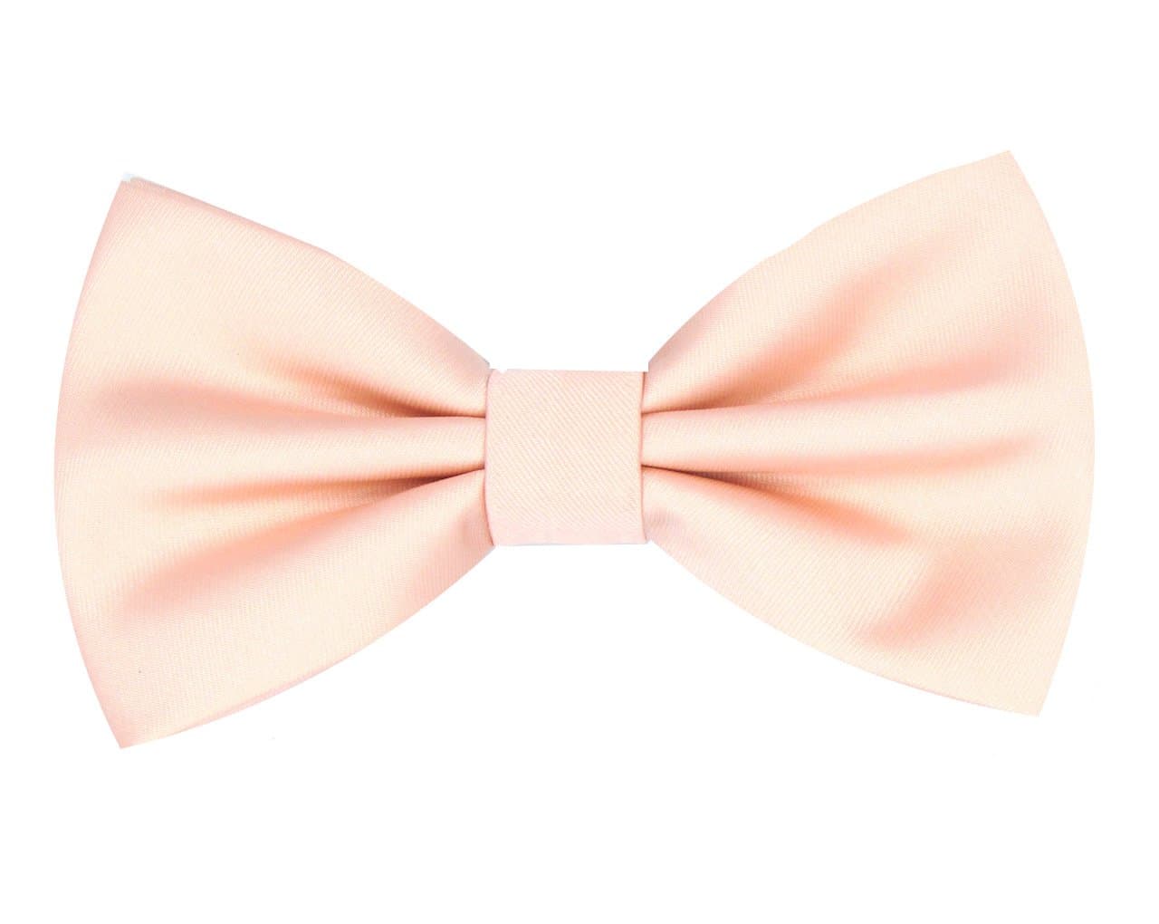 Mens Solid Pre-Tied Bow Tie (Peach-FFF)