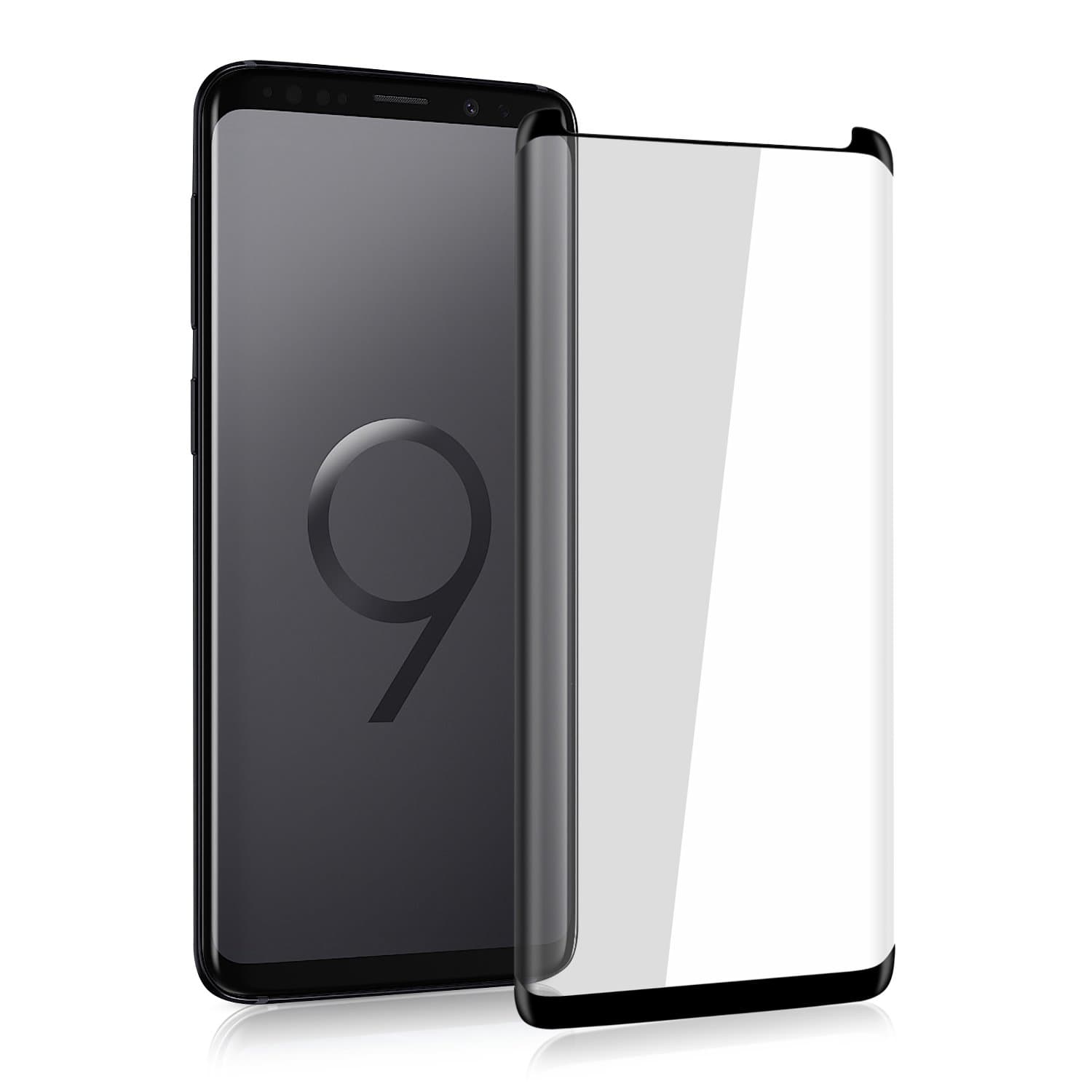 YCFlying Galaxy S9 Plus Screen Protector, HD Full Screen Tempered Glass Screen Protector Film, [Case Friendly] [3D Touch] Protection Screen Cover Saver Guard for Samsung Galaxy S9 Plus/S9+(Black)
