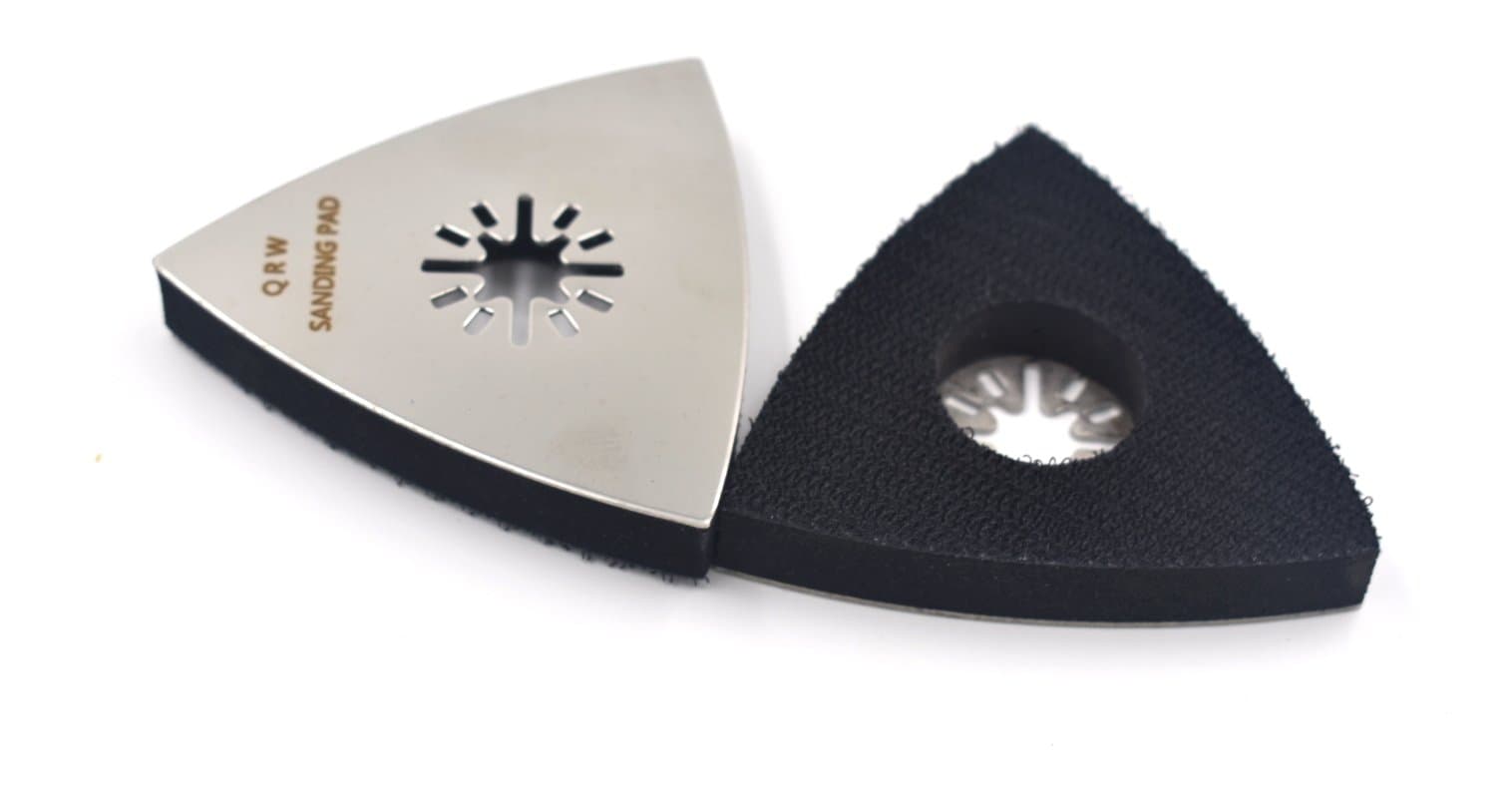 Two Pack - 3 Inch Triangular Velcro Sanding Pad with Universal Arbor for Fein Multimaster, Craftsman, Ridgid, Bosch, Chicago, Milwaukee, Etc.
