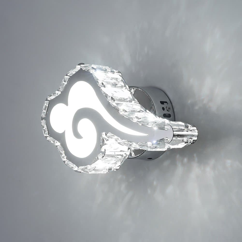 Crystal Wall Light,Cloud Shape Modern LED Sconce Creative Design Simple Elegant Style Wall Lamp Chrome Lights Finish Stair Lamp Lights for Bedroom Living Room