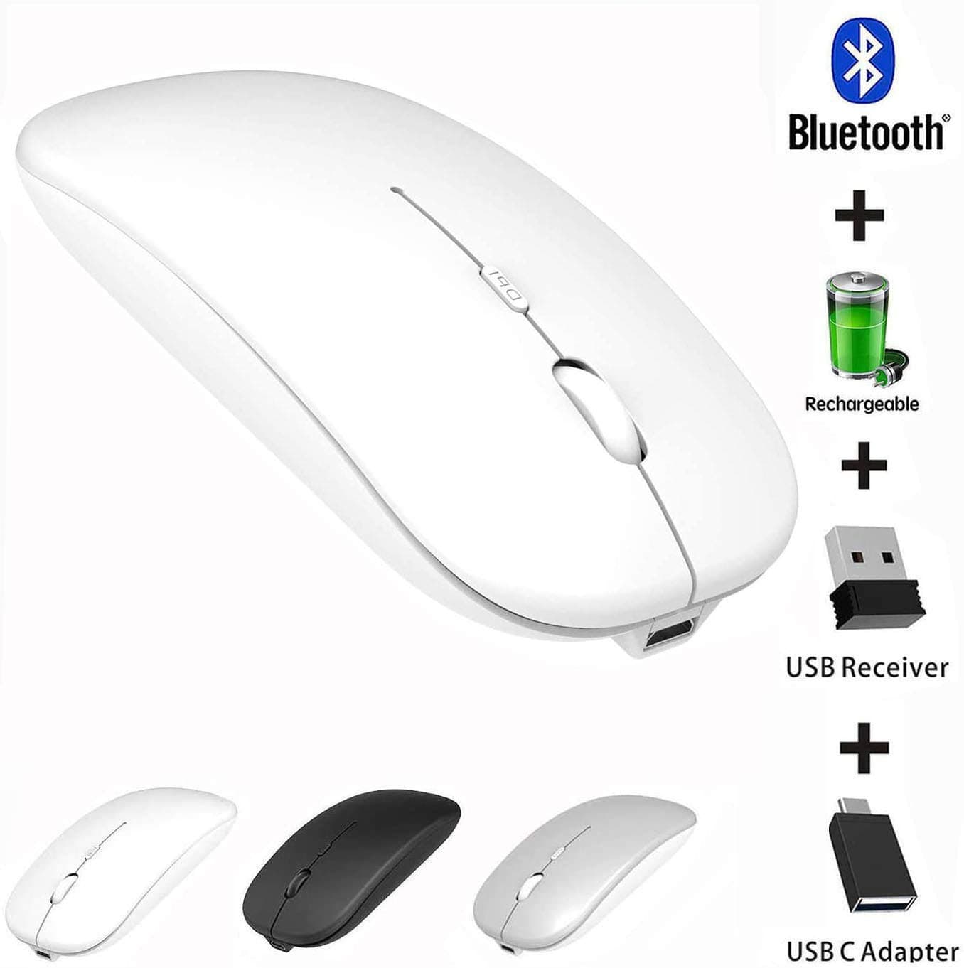 Bluetooth Mouse,Wireless Mouse for MacBook Air Bluetooth Mouse for MacBook pro Air Laptop MacBook Mac Windows Bluetooth Mouse for ipad (Black)