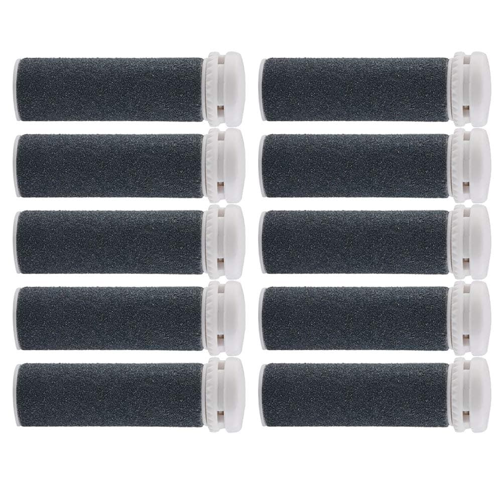 Foot Solutions Super Coarse Replacement Refills Rollers Compatible with Emjoi Micro-Pedi Callus Remover(10 PACK-Gray)