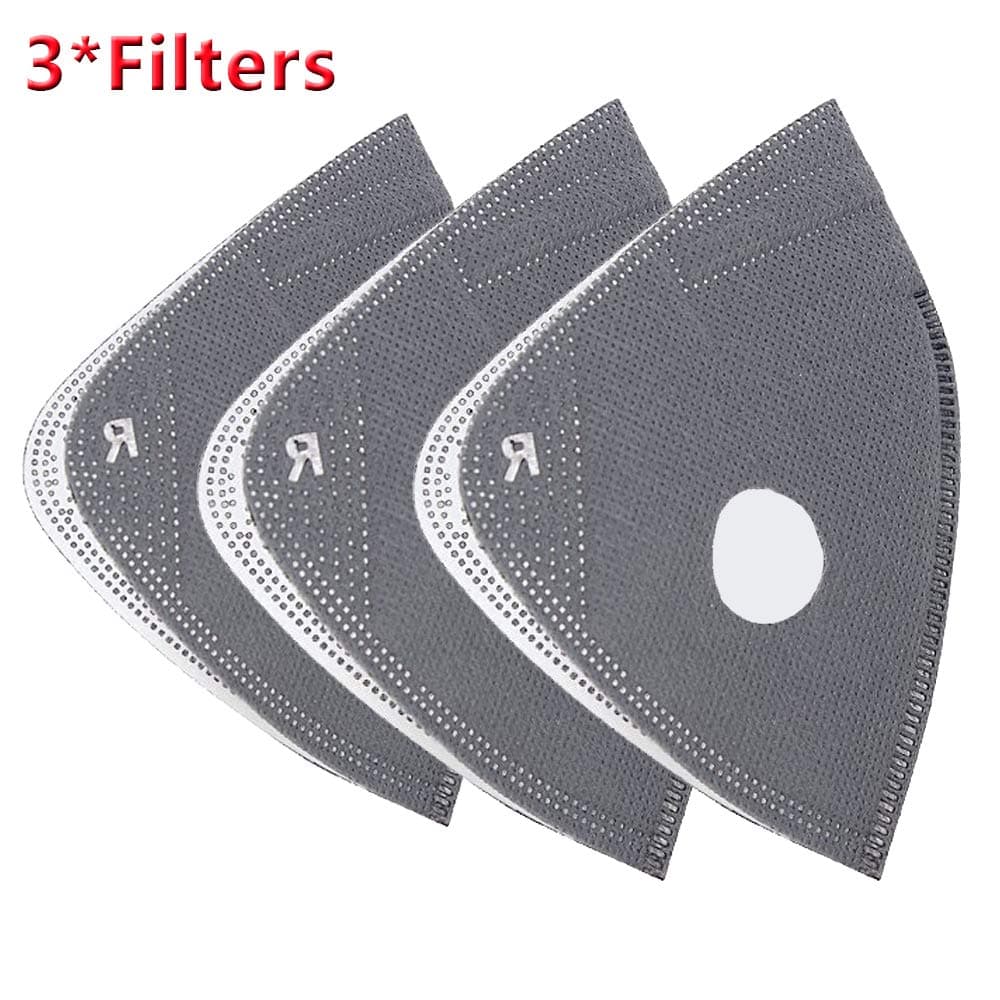 Dust Filter, MoHo Upgrade Version Activated Carbon Dustproof Filters Windproof Foggy Haze Anti-Dust Filter Motorcycle Bicycle Cycling Ski Half Face Filter for Outdoor Activities (Blue+3 extra filters)