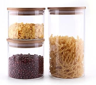 ComSaf Glass Food Storage Container - 500ml, 600ml, 1200ml (3 Pack)