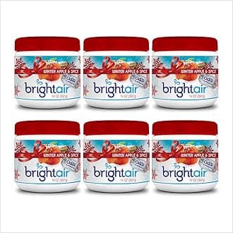 Bright AirSolid Air Freshener and Odor Eliminator, Winter Apple and Spice Scent, 14 Oz Each, 6 Pack
