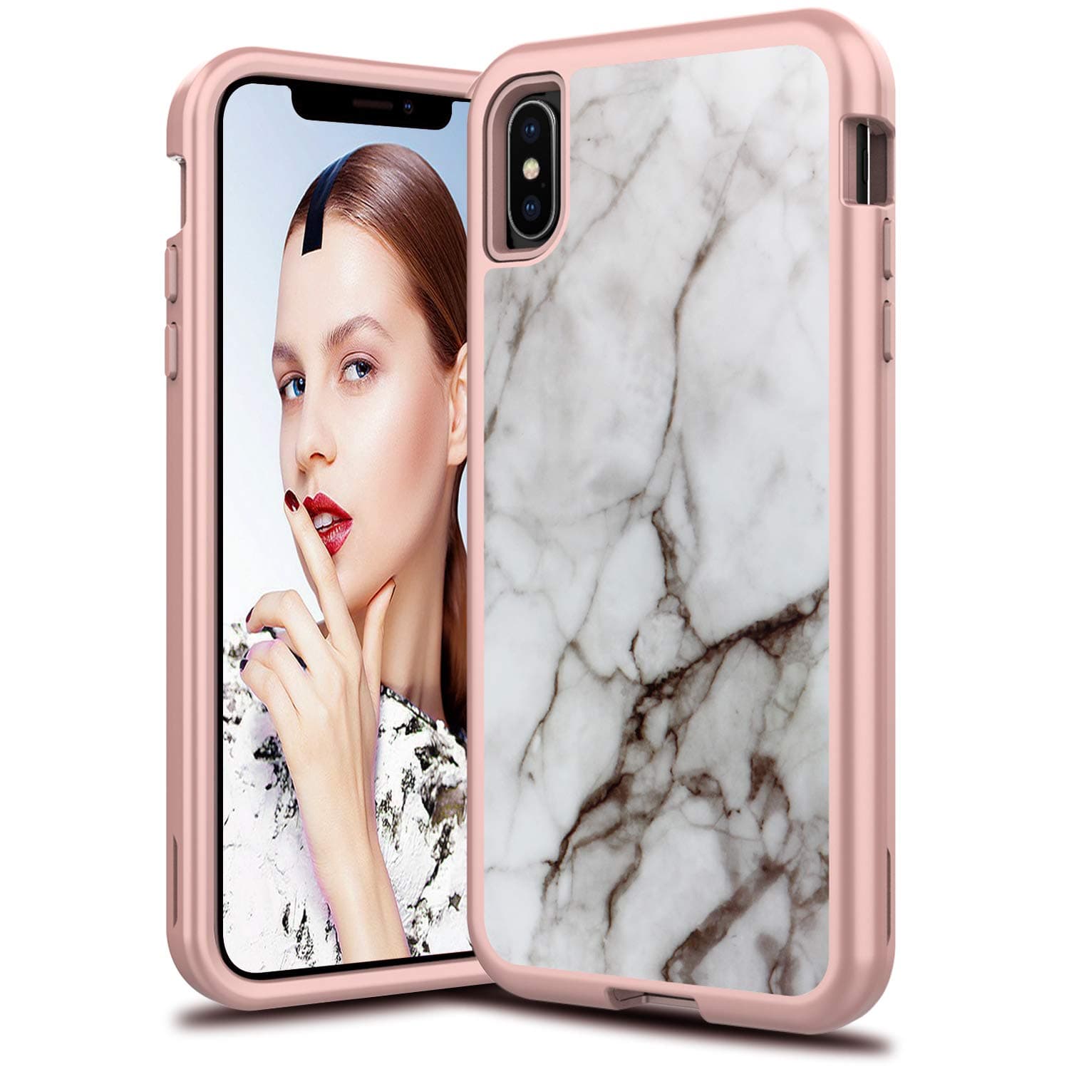 Leptech Marble Pattern Series Designed for iPhone XR Case 6.1 inches (Off-White)