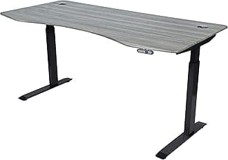 ApexDeskElite Pro Series 71" x 33" Electric Height Adjustable Stand up Desk, Sit Stand Home Office Desk, Computer Desk - Curved Grey Top/Black Frame