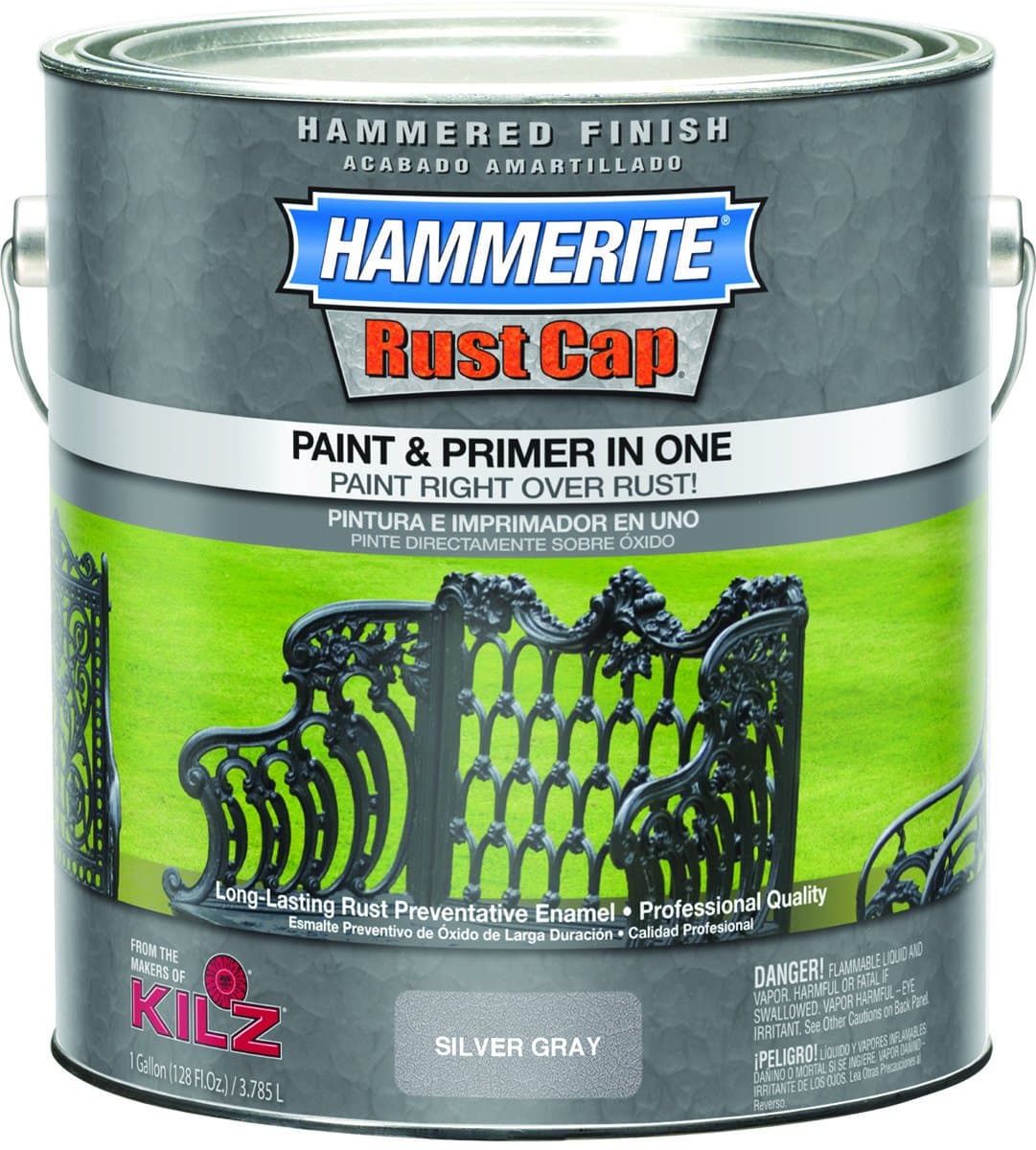 Hammerite Rust Cap Rust Preventative Paint Hammered Silver Gray 1 Gl