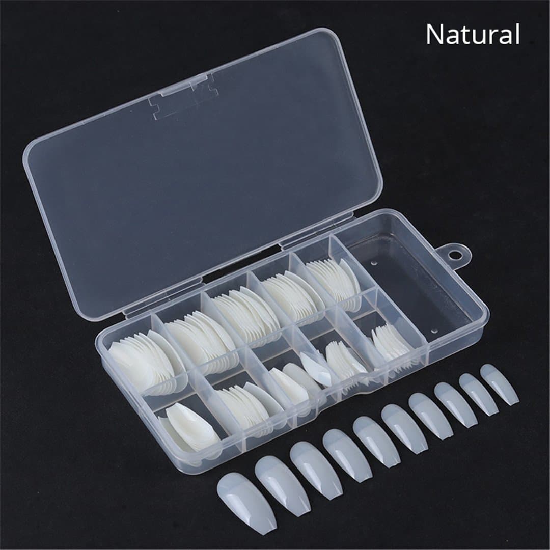 100Pcs/Set Quick Building Poly Gel Mold False Nail Tips Nail Art UV Builder Gel Fake Nails Manicure Nail Extension Kit Pattern 2