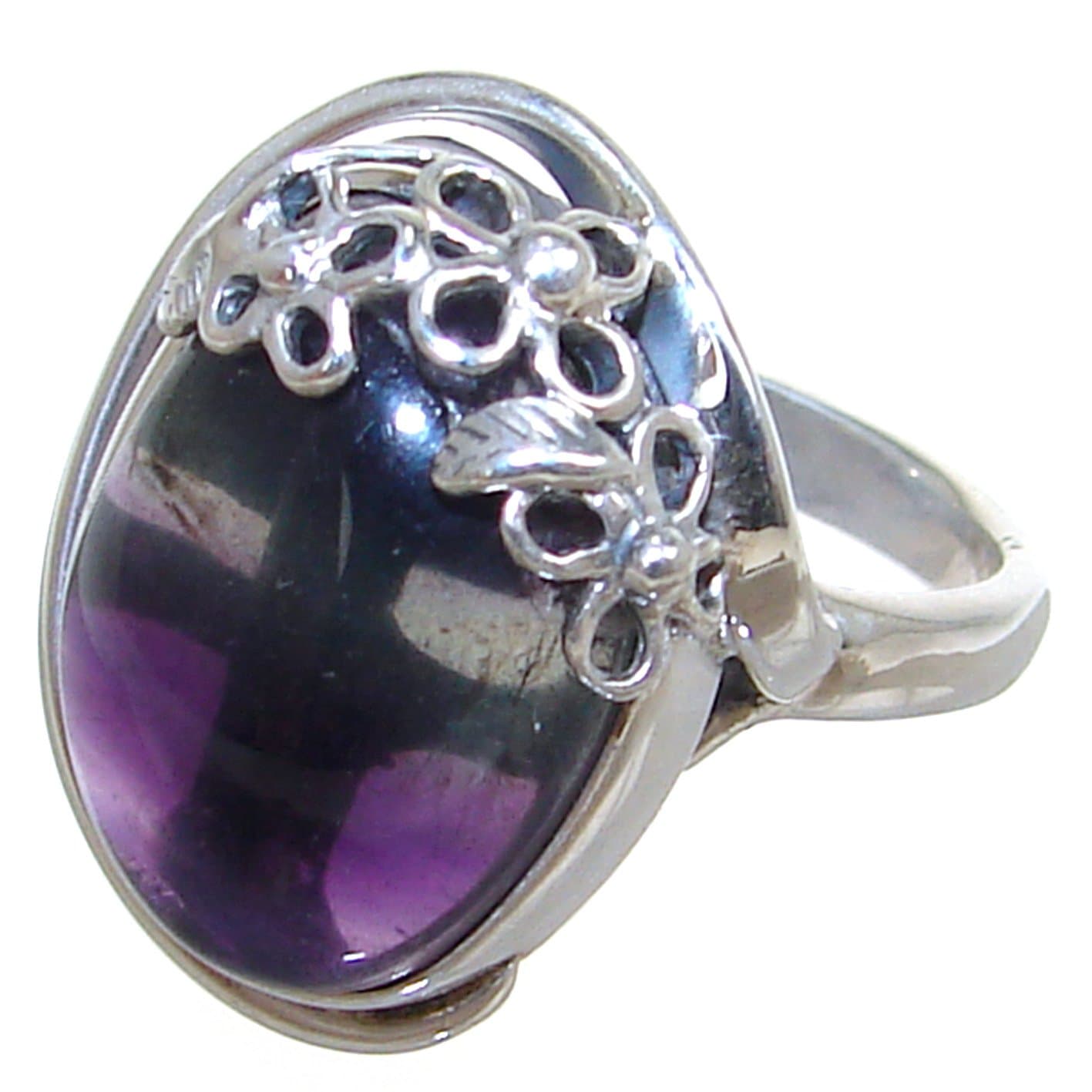 Flourite Sterling Silver Ring size P Adjustable