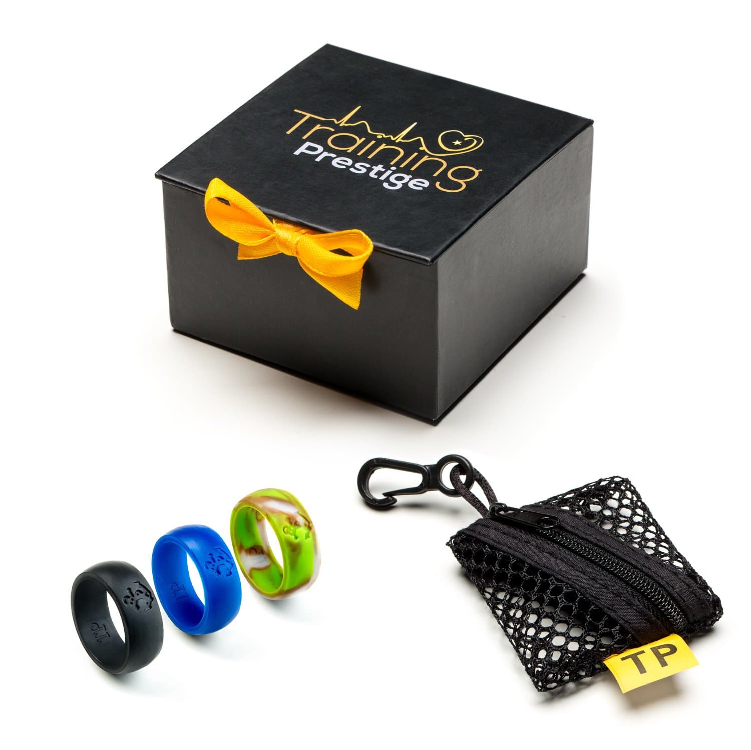 Silicone Wedding Ring 2nd Generation Bundle for Men with 3 Anchor Design Bands of Prime Colors such as Black, Blue and Popular Camouflage Best Selected by Training Prestige offered in a Gift Box to Show Commitment While Leading an Active Sports & Outdoors Lifestyle (9)