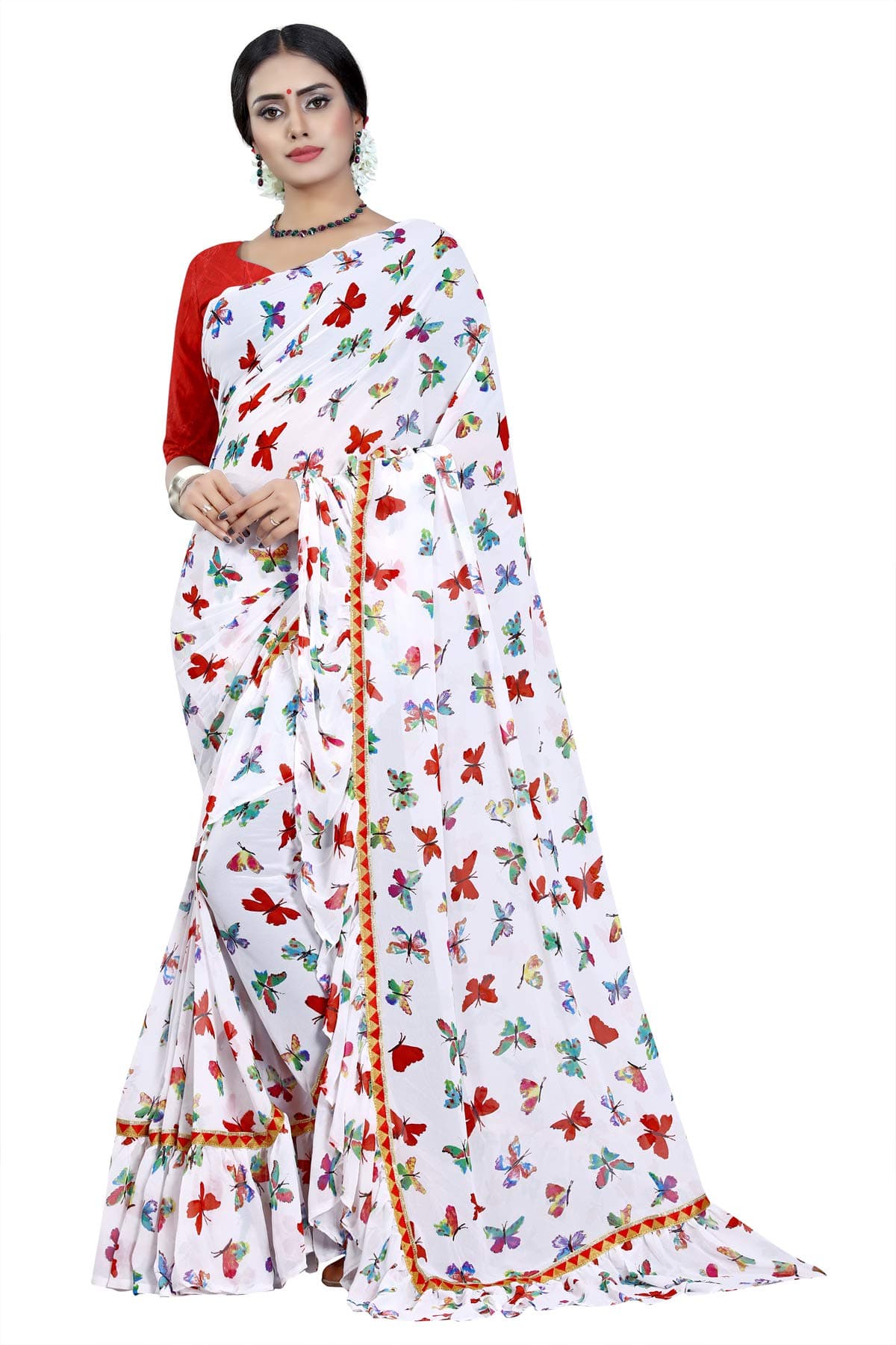 SugathariGeorgette Saree