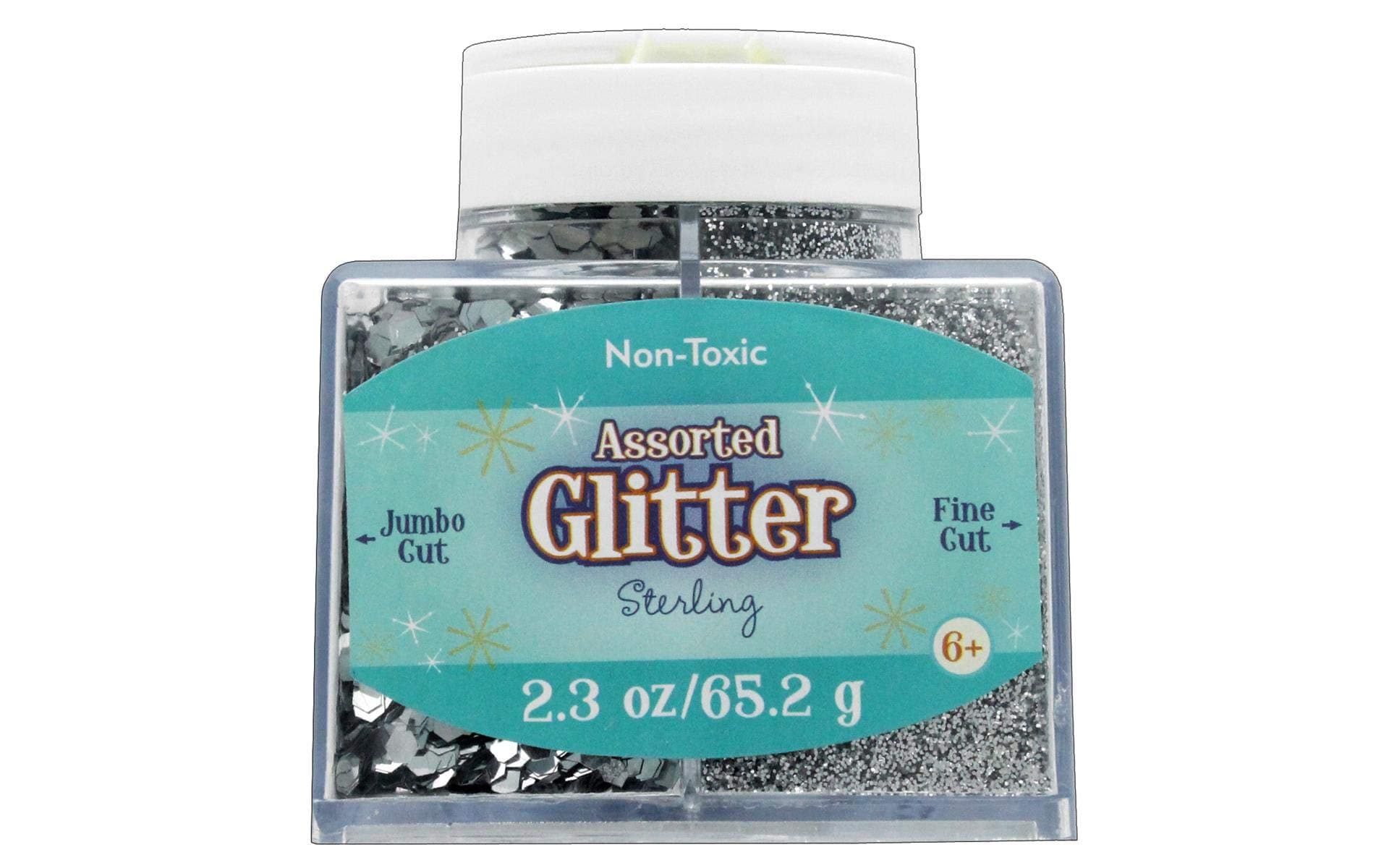 Sulyn Glitter 2.3oz Stack Jar Assorted Sterling