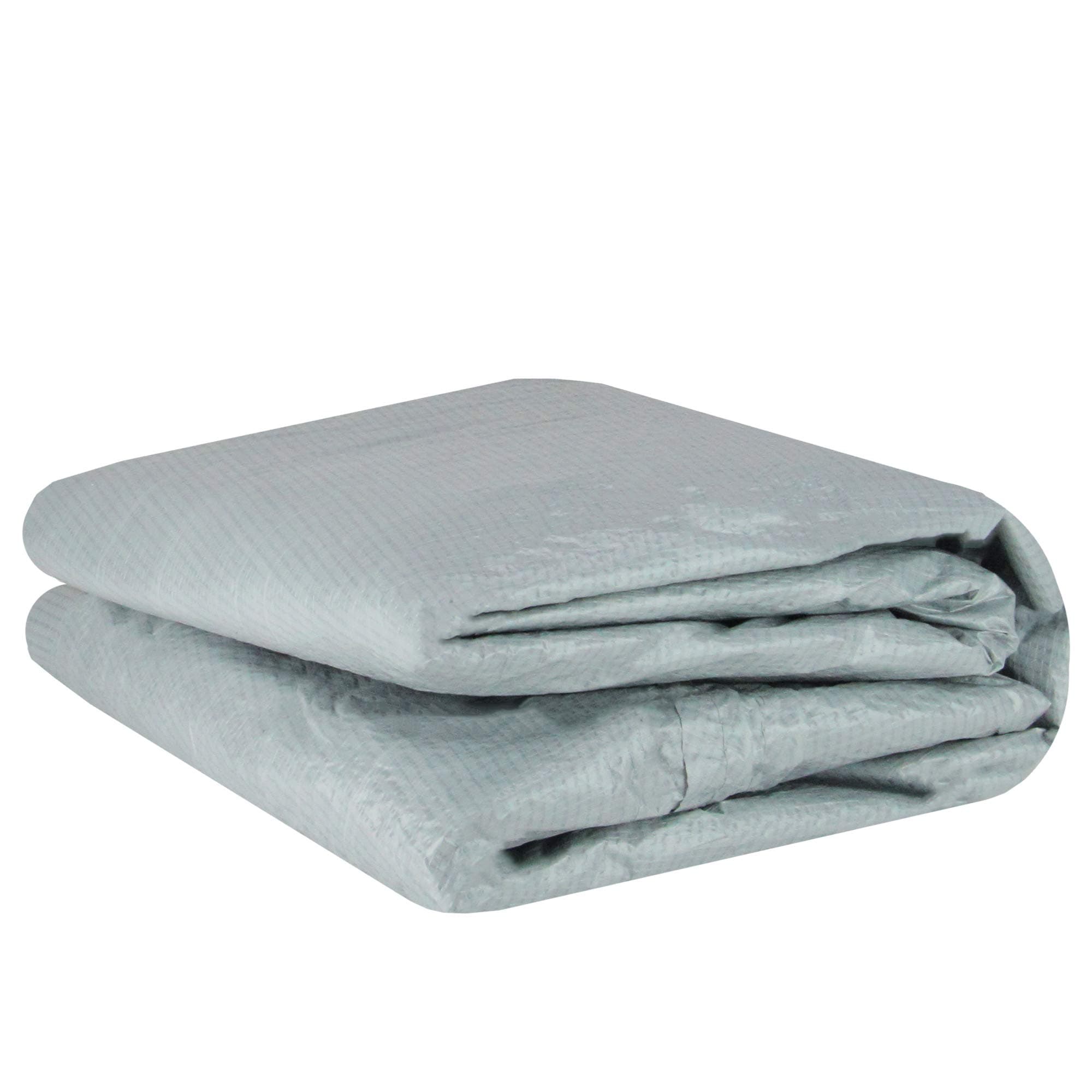 17' Gray Aperture Rectangular Pool Cover with Rope Ties