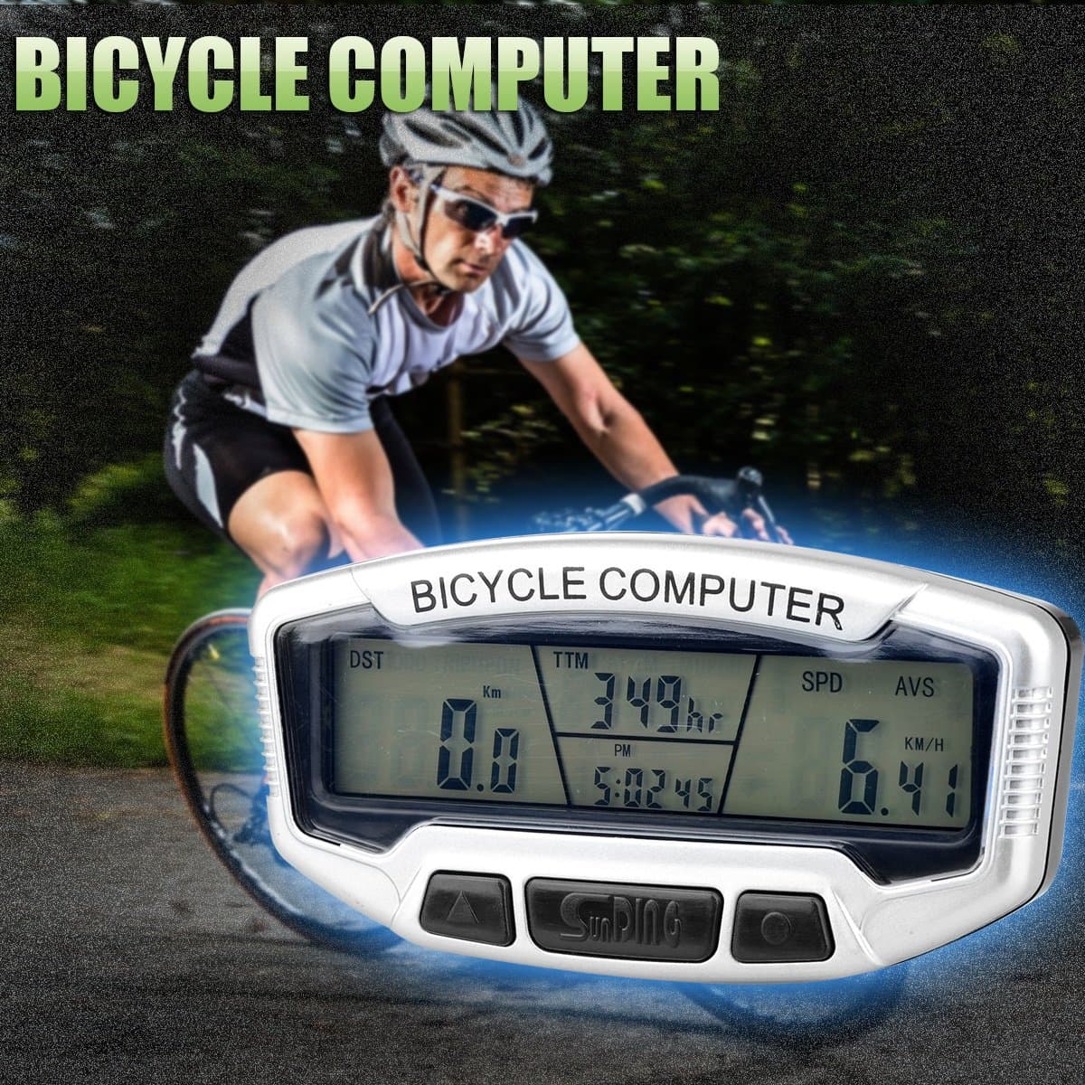 NEW LCD Digital Backlight Bike Computer Odometer Speedometer Clock Stopwatch