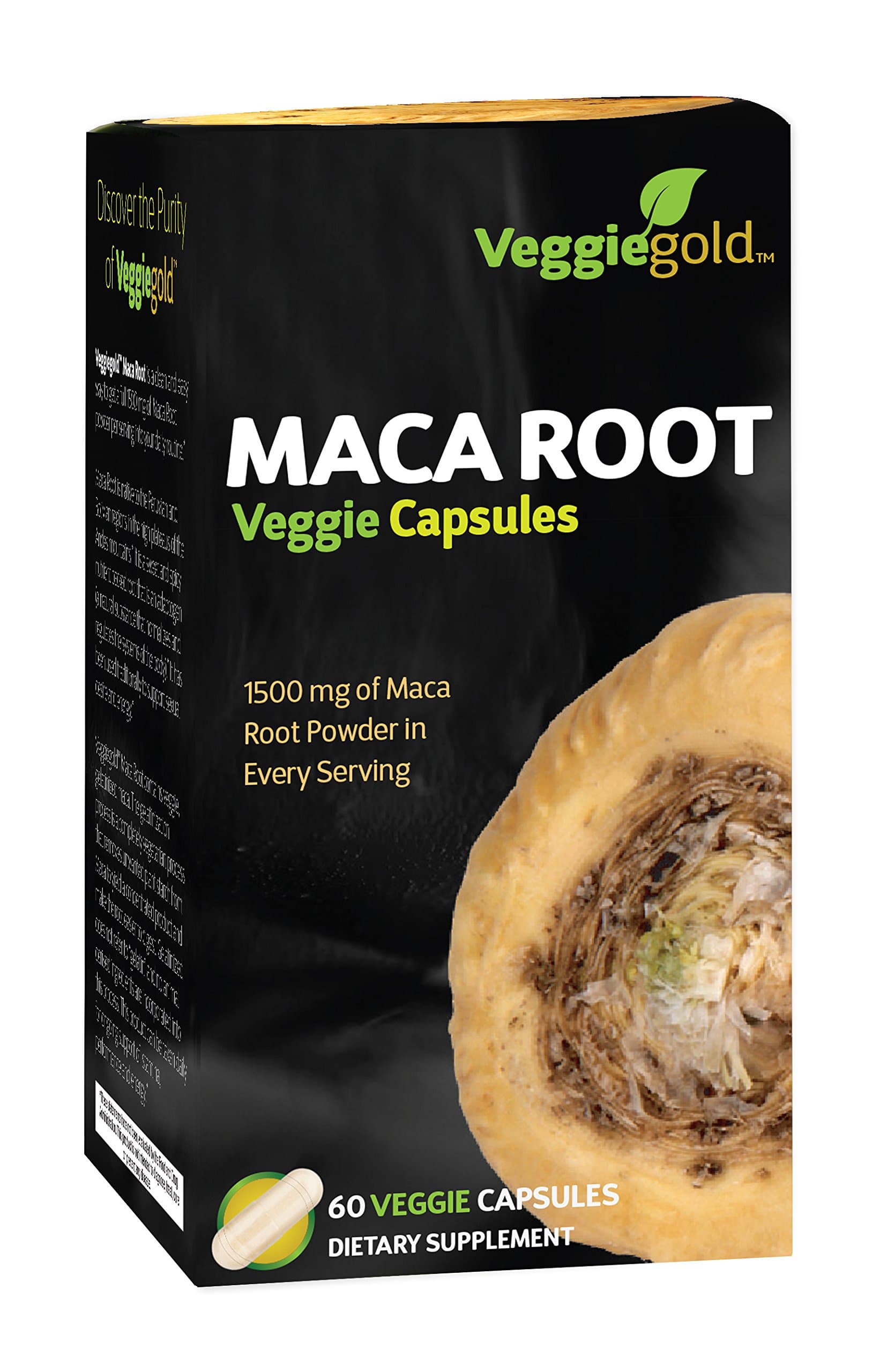VeggieGold Maca Root Veggie Capsules, 60 Count