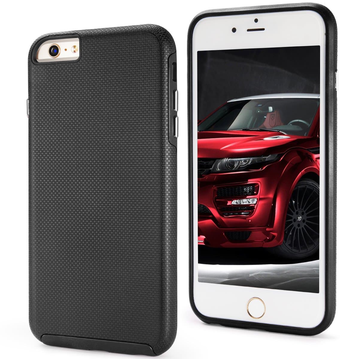 iPhone 6 Plus Case,Veatool [Dual Layer][Drop Protection Technology] and Rubber Back TPU and Bumper Cushion for iPhone 6s Plus(2015),Black