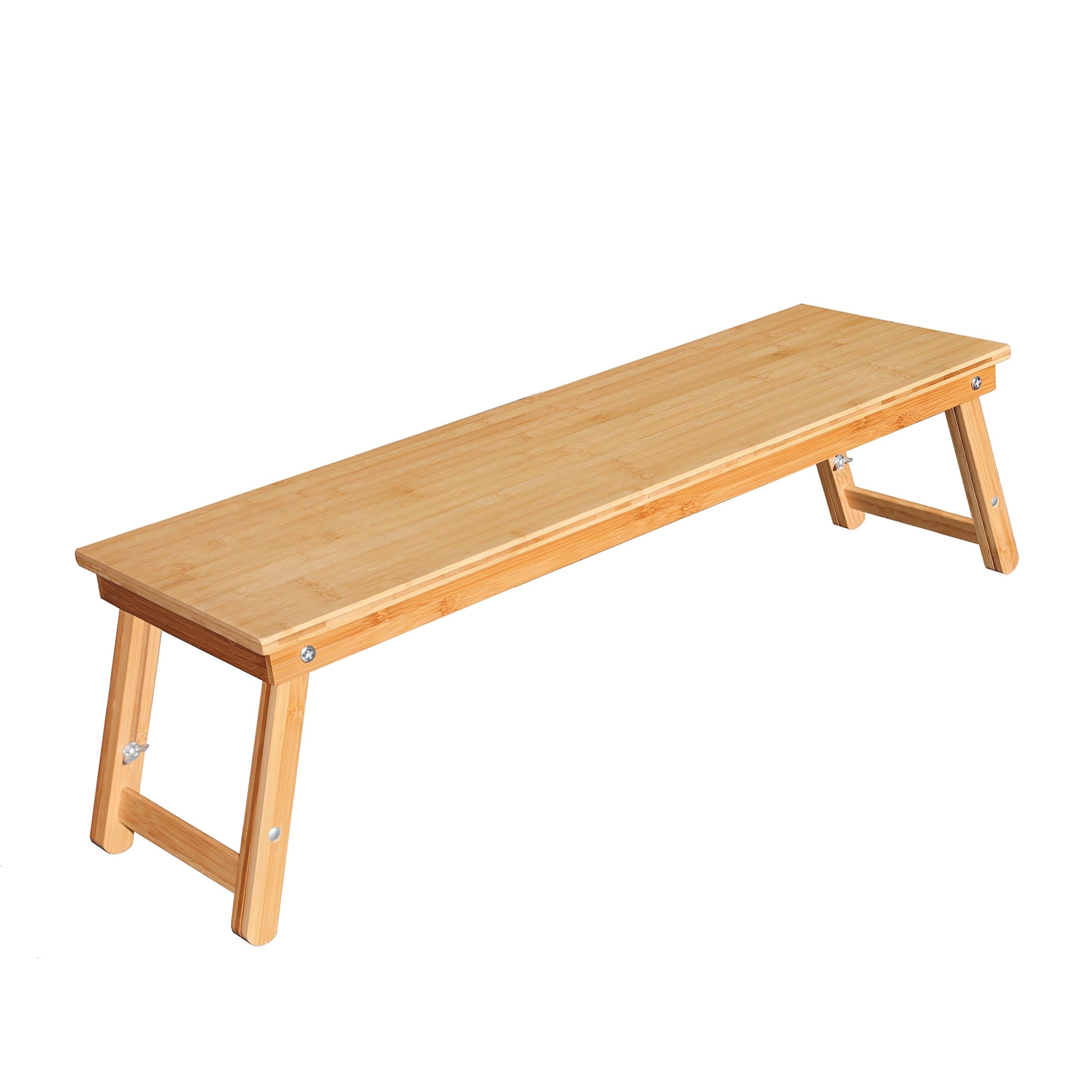 Upstation Bamboo Standing Desk Keyboard Riser - Adjustable, Portable, Foldable - Fully Assembled - 80 x 25cm Surface …