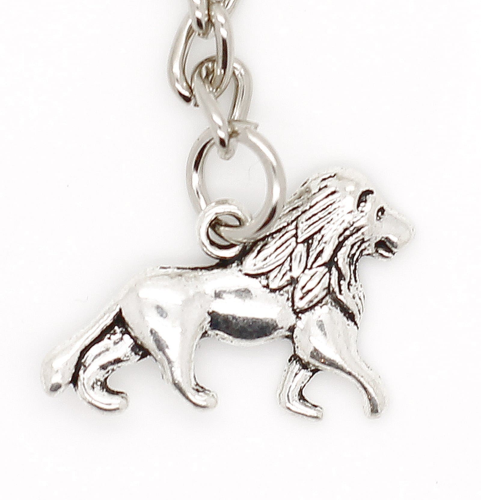 Silver Lion Keyring 25mm