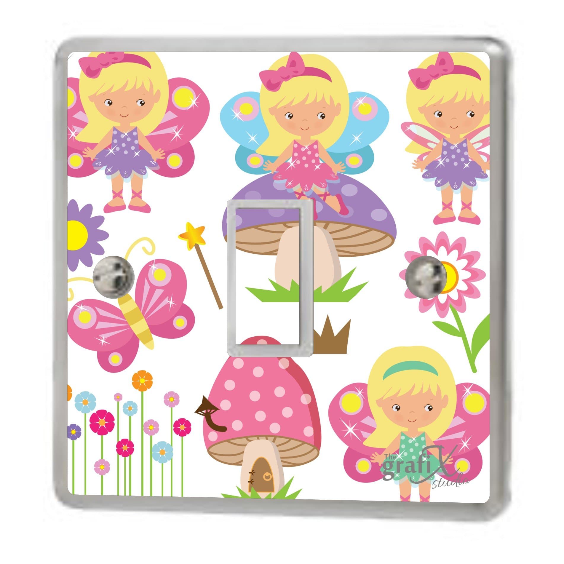 the grafix studio Single Light Switch & Double Switch Sticker Fairy Vinyl/Skin cover sw135