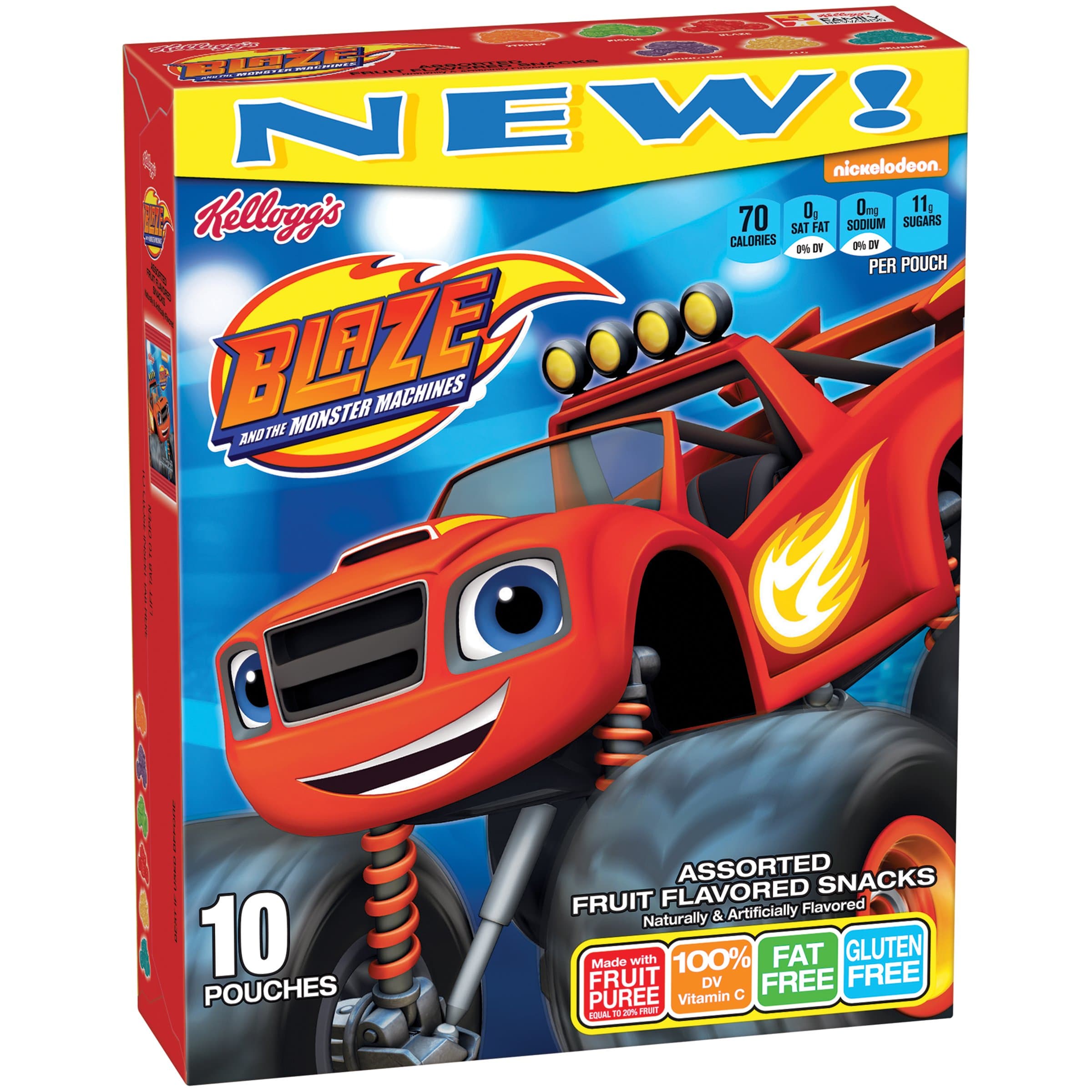 Kellogg's Blaze Fruit Flavored Snacks, 10 Count, 8 Ounce