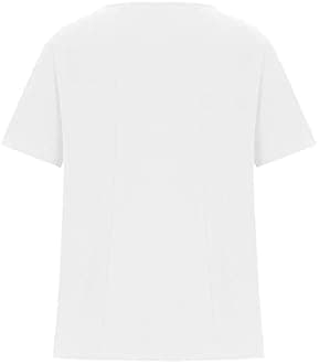 FOCLMP Women Floral Print Linen Shirts Short Sleeve Gauze Tops Loose Fit Cotton Blouses Trendy 2024 Clothing