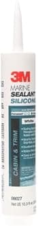 3M Marine Grade Silicone Sealant White, 08027, 1/10 gal