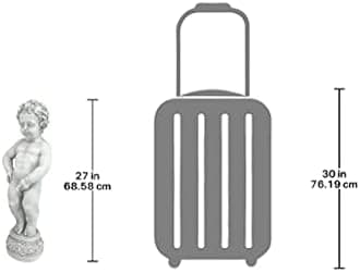 Design Toscano Manneken Pis Peeing Boy Piped Pond Spitter Statue Water Feature, 27 Inch, Polyresin, Antique Stone