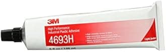 3M 21200300882 4693H High Performance Industrial Plastic Adhesive, Amber, 5 Ounce