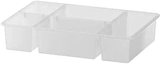 Ikea Antonius Transparent Plastic Organizer Storage Box Container with Collapsible and Removable Dividers (37x24x7 cm/14 5/8x9 1/2x2 3/4 Inch)