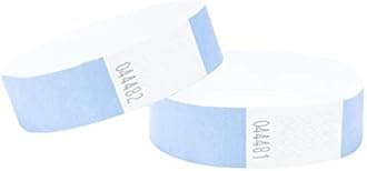 J&R WristbandsTyvek Wristbands 3/4 inch 100 Pack, Paper Like Bracelets Used for Events, Nightclubs, waterparks etc. Sky Blue