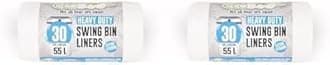 Ecobag 30 Heavy Duty Swing Bin Liners White EcoBag, 55Litre, (225) (Pack of 2)