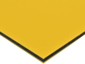 BuyPlastic King ColorCore Plastic Sheet 1/4" x 12" x 24" Yellow-Black-Yellow Color Core, HDPE Board, High Density Polyethylene Panel