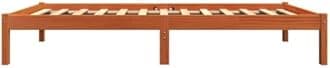 vidaXL Small Single Solid Pine Wood Bed Frame Base - 75x190 cm, Stable Plywood Slats, Wax Brown Finish, Adaptable for Bedroom