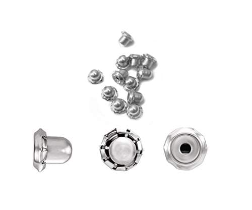 Locking Earring Backs for Studs – Secure Replacement Earring Backings in Stainless Steel – Hypoallergenic Earring Locks for Notched Post Diamond Studs