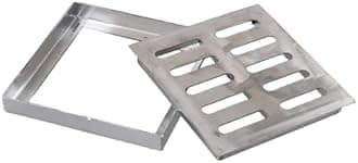 Drain Grate Drain Cover Grate Lid, Gully Grid Double-Row Hole Stainless Steel Floor Drain With Frame Slip-Resistant Outdoor Drainage Cover 150-300mm(150 * 150 * 20 * 2mm)
