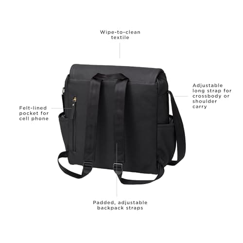 Boxy Backpack- Black Matte Leatherette