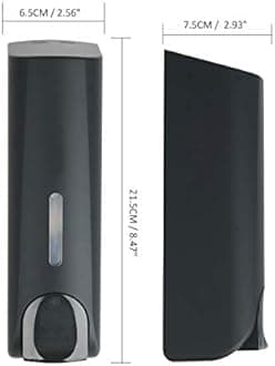 AUMIO Soap Dispenser Shower Gel Shampoo Conditioner Refillable Bottles ABS Wall Mount 350ml Black One Pack