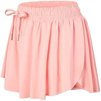 Wsirmet Flowy Shorts for Women Butterfly Shorts 2 in 1 Athletic Workout Gym Biker Running Shorts with Pockets